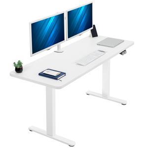 VIVO Electric 60 x 24 Stand Up Desk with 2 Button Controller | White One-Piece Table Top, White Frame (DESK-KIT-W06W)
