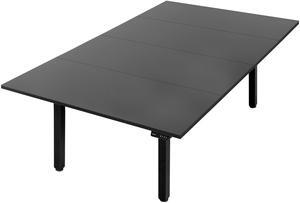VIVO Electric Dual Motor 95 x 55 Stand Up Square Corner Desk, Black Table Tops, Black 4-Leg Frame, DESK-KIT-404B