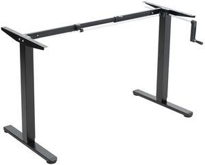 VIVO Black Manual Height Adjustable Stand Up Desk Frame Crank System