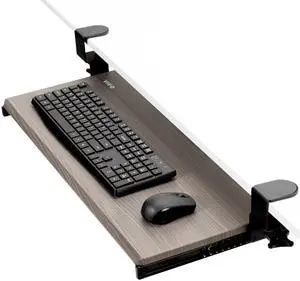 VIVO Gray Clamp-on Computer Keyboard and Mouse Under Desk Slider Tray
