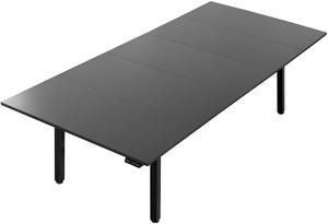 VIVO Electric Dual Motor 118 x 55 Stand Up Square Corner Desk, Black Table Tops, Black 4-Leg Frame, DESK-KIT-405B