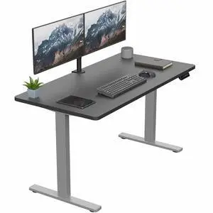 VIVO Electric 55 x 28 Stand Up Desk, Black Table Top, Gray Frame
