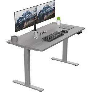VIVO Electric 55 x 28 Stand Up Desk, Dark Gray Table Top, Gray Frame