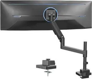 VIVO Black Heavy Duty Pneumatic Single Ultrawide Computer Monitor Arm Desk Mount