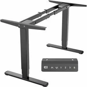 VIVO Black Dual Motor Electric Standing Desk Frame, Cable Management, Height Adjustable, Memory Controller (DESK-V103E)