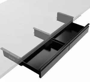 VIVO Black Pull Out 32" Under Desk Dual Storage Drawers