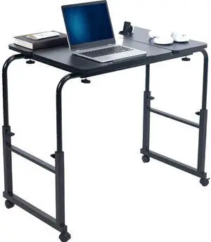 VIVO Black Mobile Height Adjustable Desk for Kids and Adults, Interactive Workstation