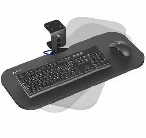 VIVO Black 25 x 10 inch Screw-In Rotating Computer Keyboard and Mouse Tray, MOUNT-KB01B