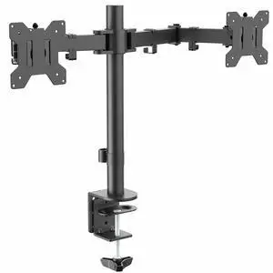 VIVO Black Dual Monitor Adjustable Desk Mount, Fits Screens up to 24"