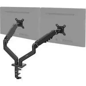 VIVO Black Articulating Dual Tension Spring Arm Clamp-on Desk Mount Stand | Fits 2 Monitors 17" to 27" (STAND-V102O)