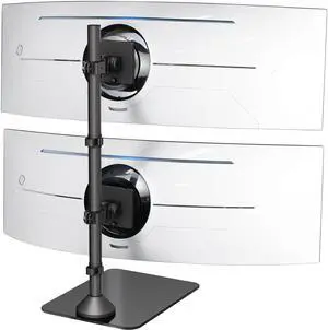VIVO Dual Ultrawide Monitor Desk Stand with Glass Base, 2 Screens up to 49"