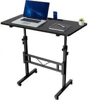 VIVO Black Mobile 32" Height Adjustable Computer Workstation