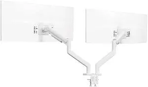 VIVO White Tension Spring Dual Ultra Wide Monitor Mount, Up to 45" Computer Screens