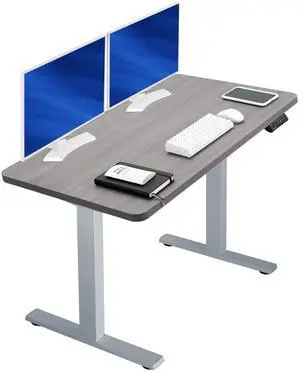 VIVO Electric 43 x 24 Stand Up Desk | Dark Gray Table Top, Gray Frame