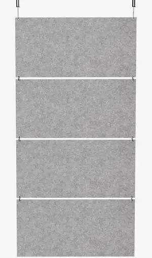 VIVO Modular 45" x 95" Hanging Acoustic Panels (x4), Sound Absorber, Light Gray