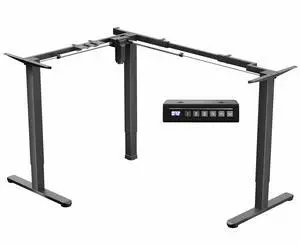 VIVO Black Small Electric Single Motor Corner Desk Frame