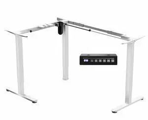 VIVO White Small Electric Single Motor Corner Desk Frame