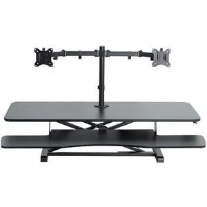 VIVO Black 48" Standing Desk Riser with Adjustable Dual 13" to 30" Monitor Mount VIVO Black 48" Standing Desk Riser with Adjustable Dual 13" to 30" Monitor Mount