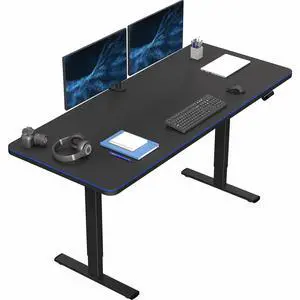 VIVO Electric 71 x 30 Stand Up Desk with RGB, Black Table Top, Black Frame VIVO Electric 71 x 30 Stand Up Desk with RGB, Black Table Top, Black Frame