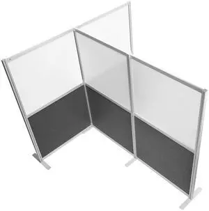 VIVO T-Shaped Modular Wall System, 4 PET/Acrylic Panels, Office Cubicle Dividers VIVO T-Shaped Modular Wall System, 4 PET/Acrylic Panels, Office Cubicle Dividers
