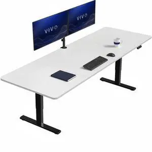 VIVO Electric 83 x 30 Stand Up Desk Workstation, White Table Top, Black Frame VIVO Electric 83 x 30 Stand Up Desk Workstation, White Table Top, Black Frame
