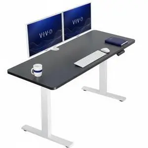 VIVO Electric 60 x 24 Stand Up Desk | Black Table Top, White Frame VIVO Electric 60 x 24 Stand Up Desk | Black Table Top, White Frame