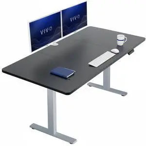 VIVO Electric 71 x 36 Stand Up Desk, Black Table Top, Gray Frame VIVO Electric 71 x 36 Stand Up Desk, Black Table Top, Gray Frame