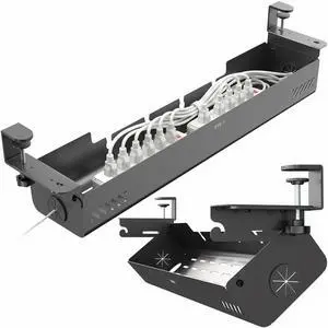 VIVO 35" Clamp-On Under-Desk Cable Management Box, Flip-Open Lid, Holds 11lbs VIVO 35" Clamp-On Under-Desk Cable Management Box, Flip-Open Lid, Holds 11lbs