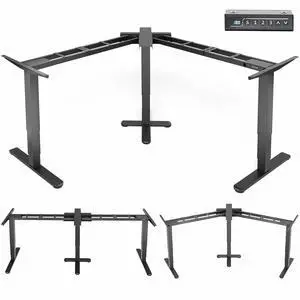 VIVO Electric Triple Motor 3 Leg L or I-Shaped Sit-Stand Desk Frame VIVO Electric Triple Motor 3 Leg L or I-Shaped Sit-Stand Desk Frame