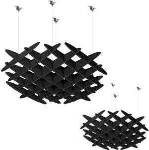 VIVO Black Acoustic Ceiling Waffle Panel, 2-Pack VIVO Black Acoustic Ceiling Waffle Panel, 2-Pack