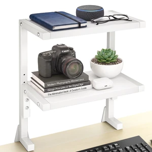 VIVO White Clamp-on 13" Above or Below Desk 2-Tier Shelving Unit, Desk Organizer VIVO White Clamp-on 13" Above or Below Desk 2-Tier Shelving Unit, Desk Organizer