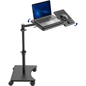 VIVO Black Laptop Cart with Extension Arm and Mouse Pad VIVO Black Laptop Cart with Extension Arm and Mouse Pad