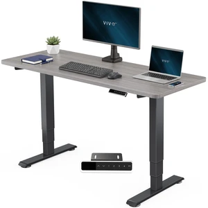 VIVO PRO 2-Motor 60 x 24 Standing Desk, 1-Piece Dark Gray Top, Black Frame VIVO PRO 2-Motor 60 x 24 Standing Desk, 1-Piece Dark Gray Top, Black Frame