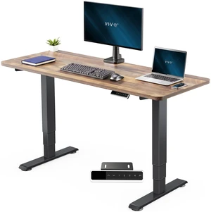 VIVO PRO 2-Motor 60x24 Standing Desk, 1-Piece Reclaimed Wood Top, Black Frame VIVO PRO 2-Motor 60x24 Standing Desk, 1-Piece Reclaimed Wood Top, Black Frame