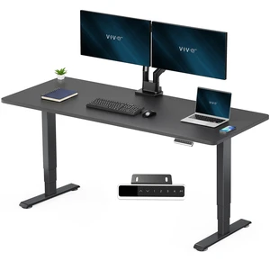 VIVO PRO 2-Motor 71 x 30 Standing Desk, 1-Piece Black Top, Black Frame VIVO PRO 2-Motor 71 x 30 Standing Desk, 1-Piece Black Top, Black Frame
