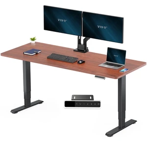 VIVO PRO 2-Motor 71 x 30 Standing Desk, 1-Piece Dark Walnut Top, Black Frame VIVO PRO 2-Motor 71 x 30 Standing Desk, 1-Piece Dark Walnut Top, Black Frame