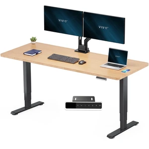 VIVO PRO 2-Motor 71 x 30 Standing Desk, 1-Piece Bamboo Top, Black Frame VIVO PRO 2-Motor 71 x 30 Standing Desk, 1-Piece Bamboo Top, Black Frame
