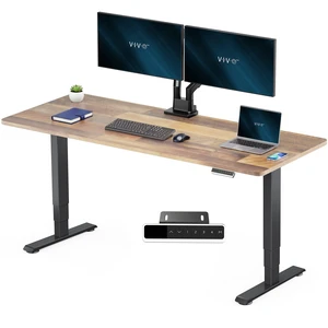 VIVO PRO 2-Motor 71x30 Standing Desk, 1-Piece Reclaimed Wood Top, Black Frame VIVO PRO 2-Motor 71x30 Standing Desk, 1-Piece Reclaimed Wood Top, Black Frame