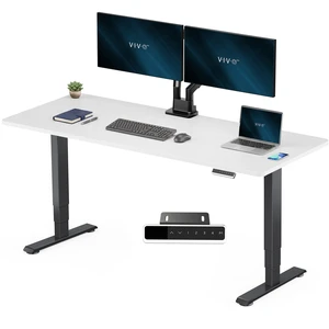 VIVO PRO 2-Motor 71x30 Standing Desk, 1-Piece White Top, Black Frame VIVO PRO 2-Motor 71x30 Standing Desk, 1-Piece White Top, Black Frame