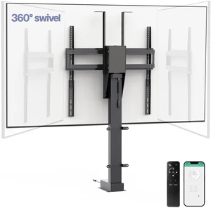 VIVO Black Motorized Large Swivel TV Stand, Fits 37-80 Screens up to 132lbs VIVO Black Motorized Large Swivel TV Stand, Fits 37-80 Screens up to 132lbs