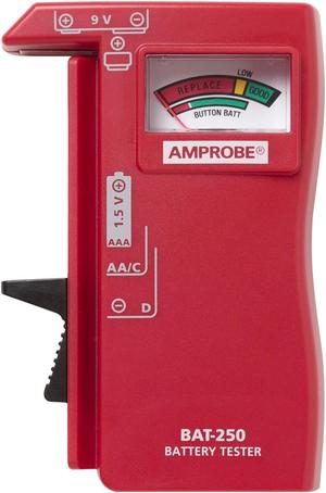 Battery Tester,Analog,1.5 to 9V AMPROBE BAT-250