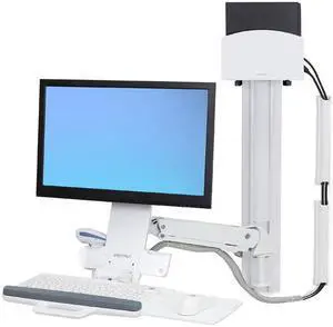 Ergotron StyleView Wall Mount for Monitor, CPU, Keyboard, Scanner, Mouse - White - 24" Screen - 29