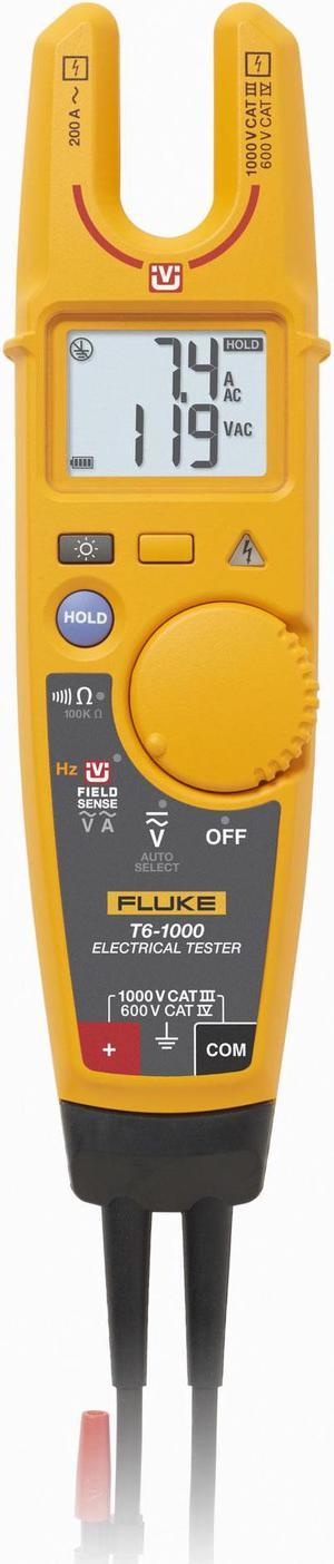 Fluke - T6-1000 - T6-1000 - Handheld Digital Multimeter, AC Current, AC/DC Voltage, Continuity, Frequency, Resistance, 3.5