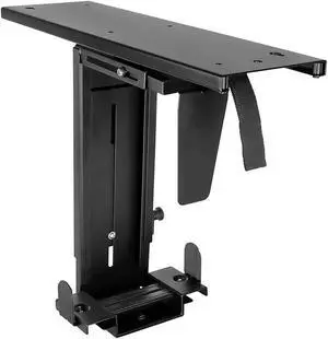 Mount-It! Adjustable Under Desk Computer Mount with Anti-Theft Screw, CPU Holder with Sliding Track and 360 Deg Swivel for Desktop Computer Towers, 22 Lb Load Capacity