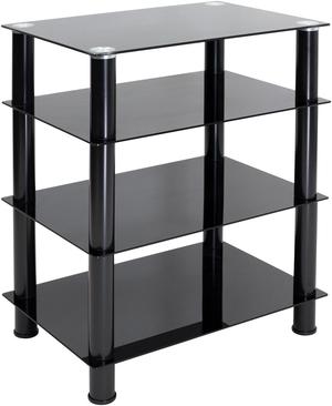 Mount-it! Glass Audio Tower and Media Center with 4 Shelves, 88 Lbs Capacity