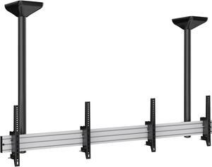 Mount-It! Digital Signage Ceiling Mount for Two Screens | Ceiling Mount | Fits 45" to 55" Screen Size TVs | Anti-Theft