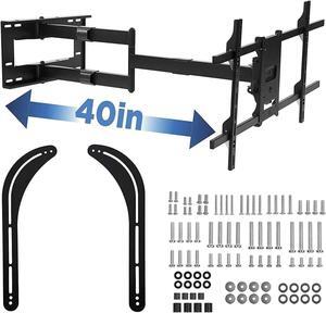 Mount-It! Long Arm TV Mount, Soundbar Mount, and TV Mounting Hardware Kit Bundle | Fits 43"-80" TVs