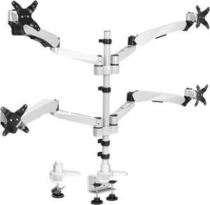 Mount-It! Articulating Quad Monitor Desk Mount w/ Spring Arms |  Fits 17-24 Inch Screens