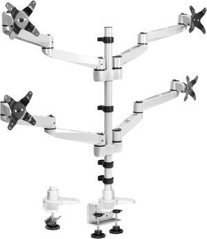 Mount-It! Articulating Quad Monitor Desk Mount |  Fits 17-24 Inch Screens