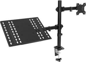 Mount-It! Monitor Desk Mount Stand | Fits 17"-32" Screens | Includes Laptop Cooling Tray Arm